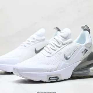 Nike Tenis Lifestyle Blancos Plata Malla Perforada Superior Visible Largo Completo Air Unit