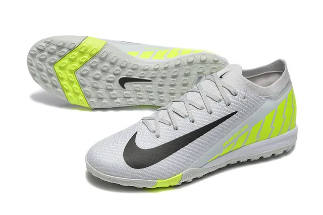 Nike White Yellow Knit Upper Neon Accent Panels Turf Soccer Shoes 7