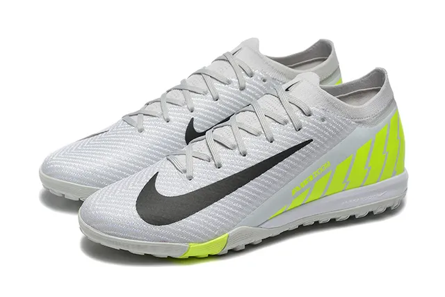 Nike White Yellow Knit Upper Neon Accent Panels Turf Soccer Shoes 8