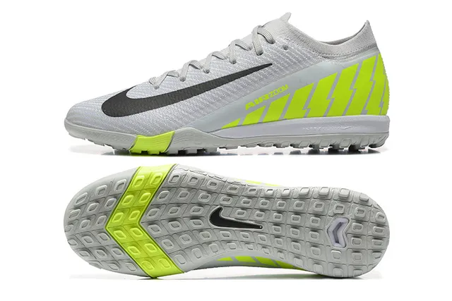 Nike White Yellow Knit Upper Neon Accent Panels Turf Soccer Shoes 9