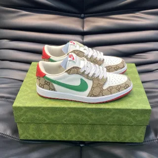 Nike x Gucci Air Jordan 1 Low GG Monogram Zapatillas Lifestyle Blancas Verdes Rojas