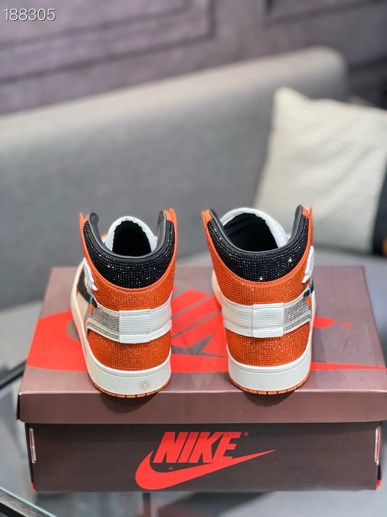Nike x Off-White Air Jordan 1 Crystal Orange Zapatillas de baloncesto 2