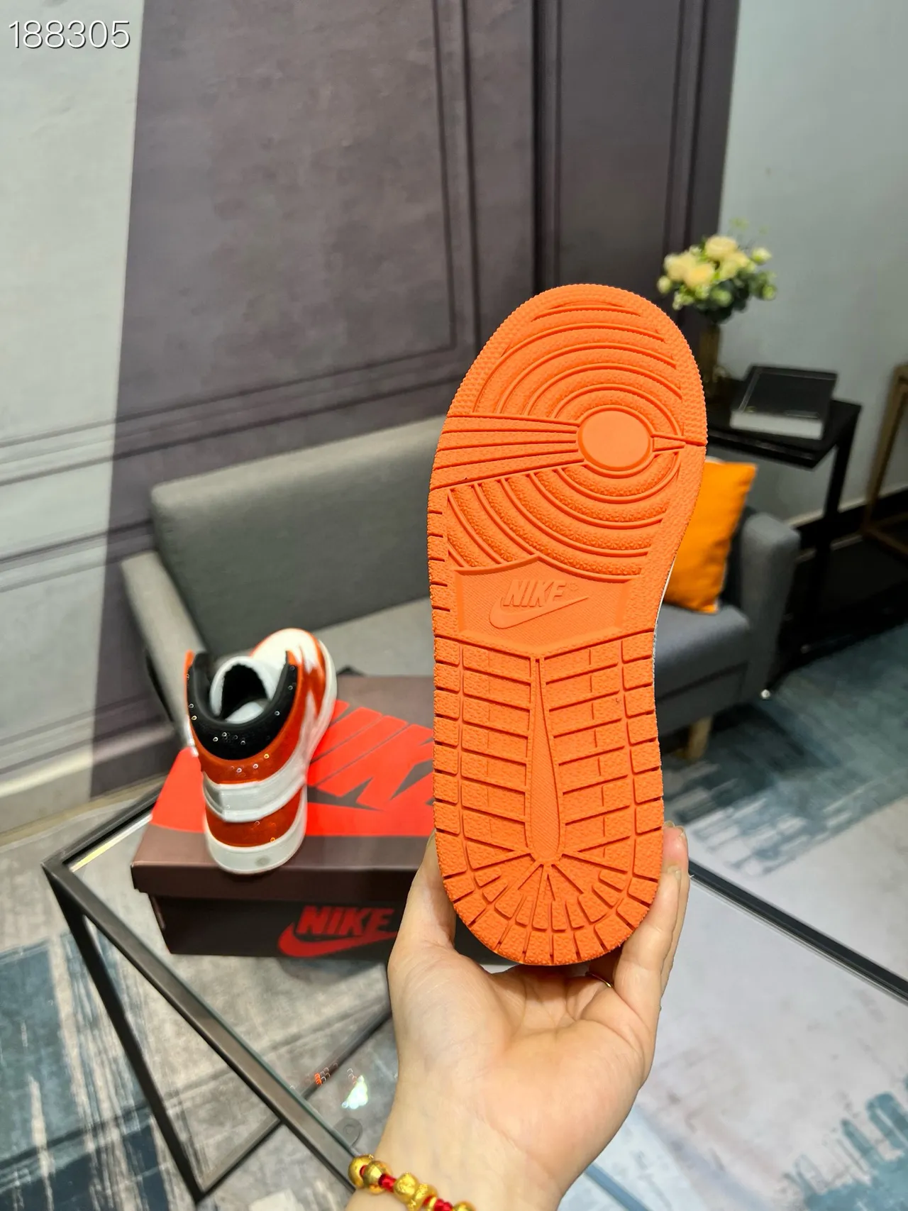 Nike x Off-White Air Jordan 1 Crystal Orange Zapatillas de baloncesto 3
