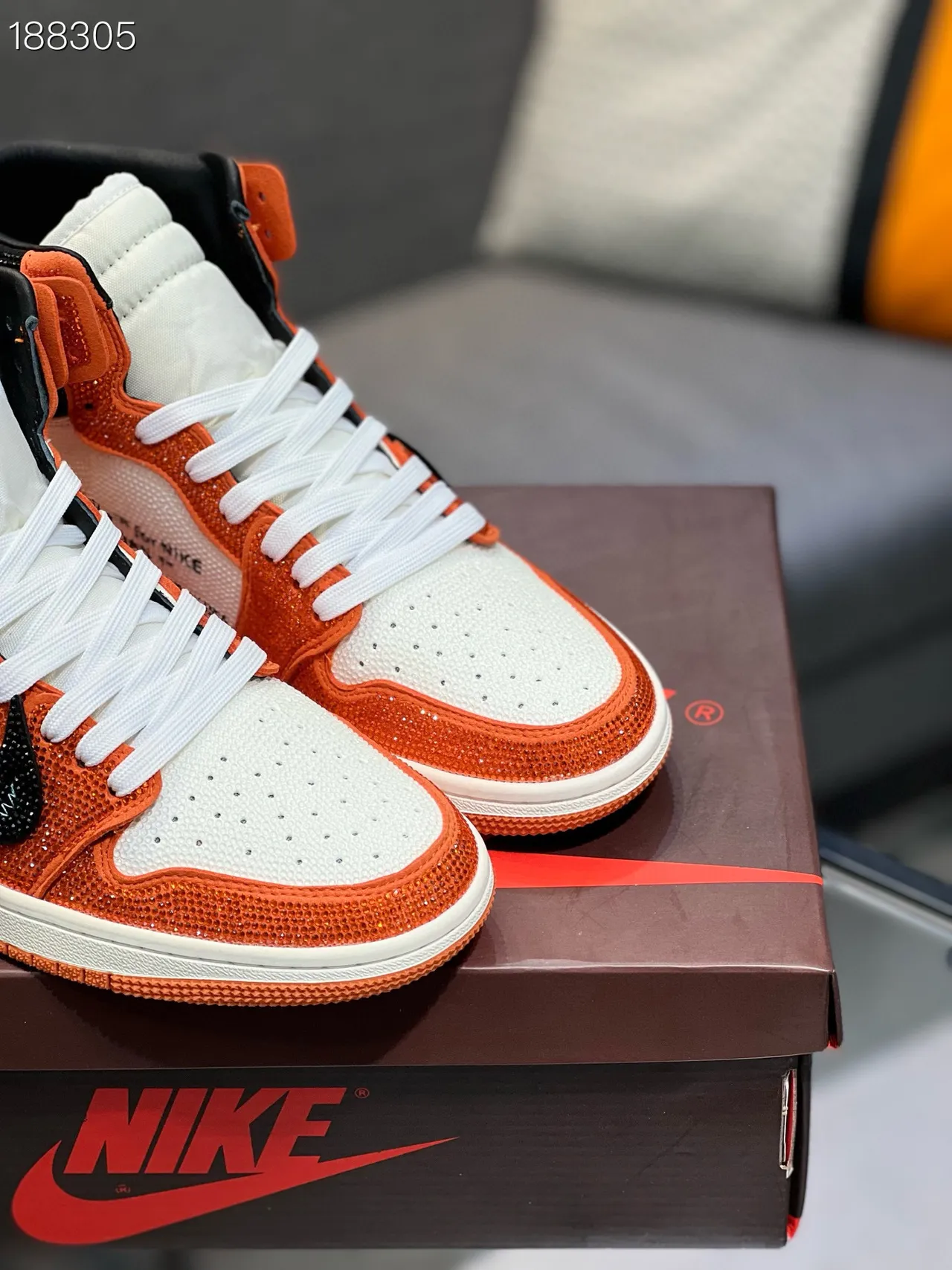 Nike x Off-White Air Jordan 1 Crystal Orange Zapatillas de baloncesto 5
