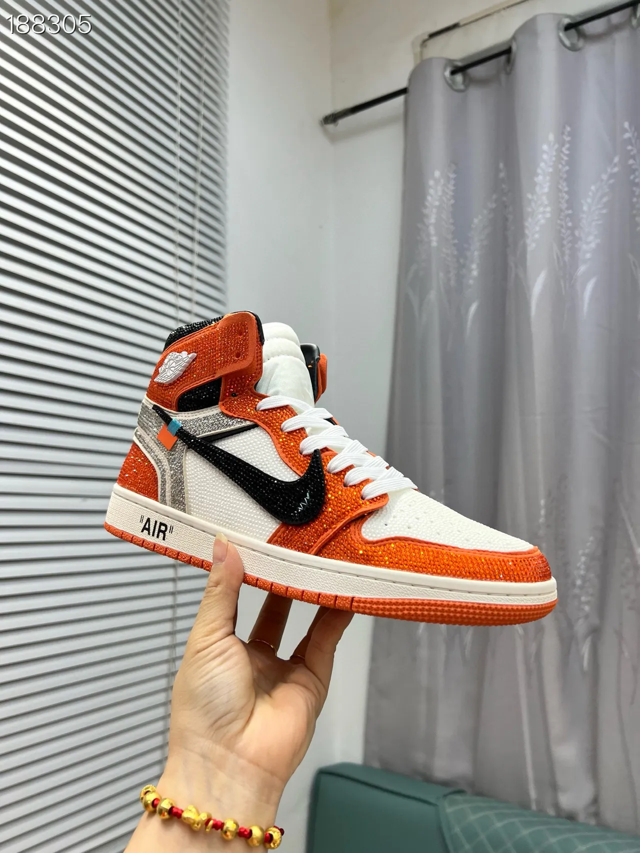 Nike x Off-White Air Jordan 1 Crystal Orange Zapatillas de baloncesto 6