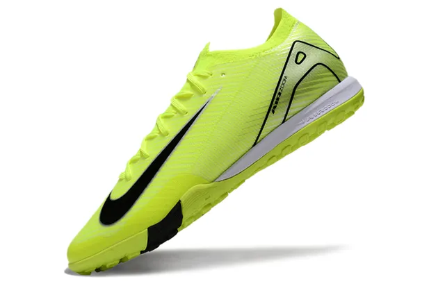 نايك أحذية كرة القدم Turf upper knit نيون أصفر وأسود Swoosh وحماية الكعب 3
