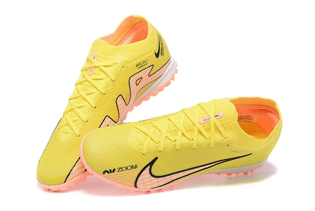 Nike Jaune Orange Flyknit Haut Clous pêche Turf Soccer Shoes 2