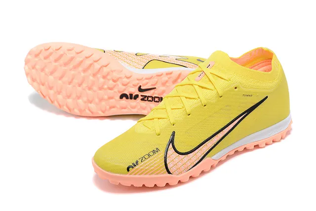 Nike Jaune Orange Flyknit Haut Clous pêche Turf Soccer Shoes 7