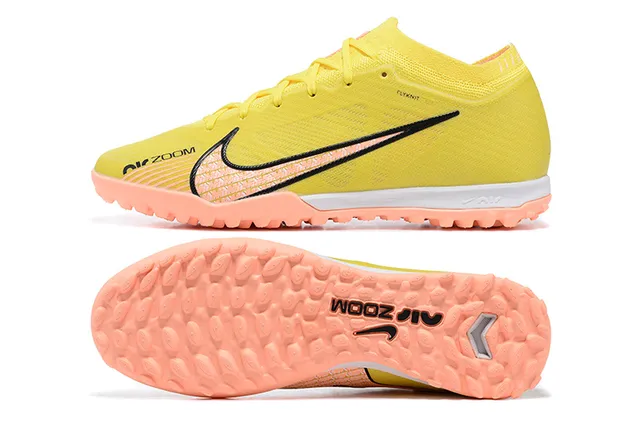 Nike Jaune Orange Flyknit Haut Clous pêche Turf Soccer Shoes 9