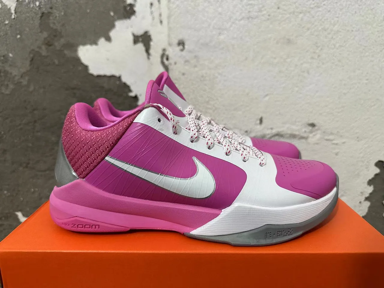 Nike Zoom Hyperfuse পিঙ্ক হোয়াইট সিলভার বাস্কেটবল জুতো 5
