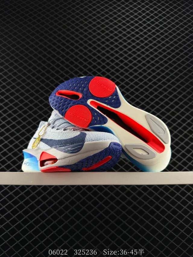 Nike ZoomX Cinza Azul Parte Superior Knit Ingenieril Calcanhar Visível Unidade de Ar Tênis de Corrida 2