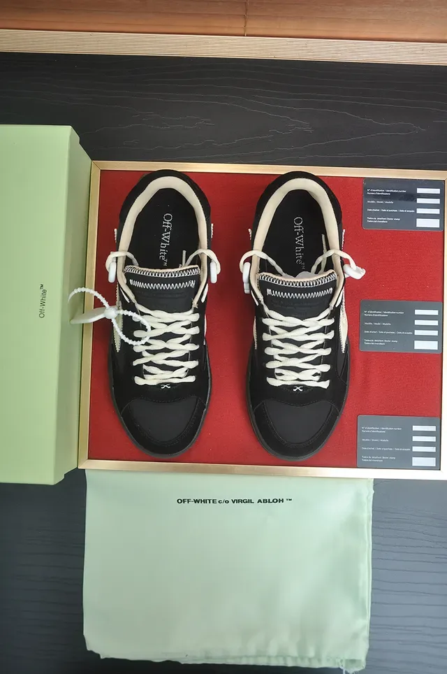 Off-White Arrow Logo أسود وبيضاء أحذية رياضية للأسلوب الحياة 5