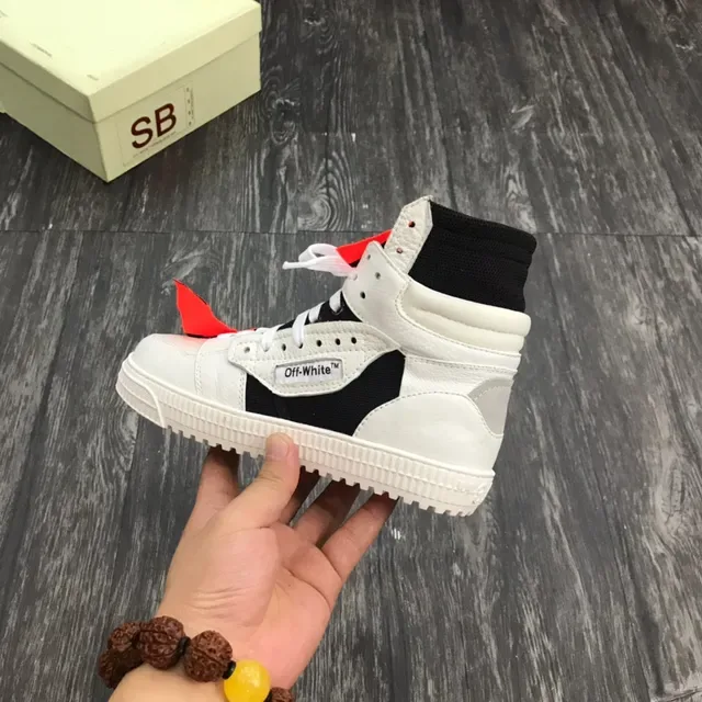 Off-White Black High-Top Industrial Detailing Lifestyle Sneakers 3