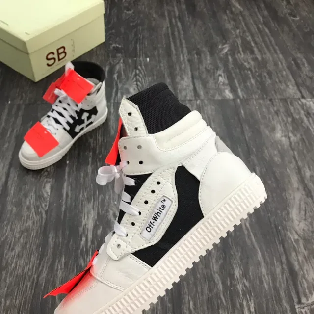 Off-White Black High-Top Industrial Detailing Lifestyle Sneakers 4