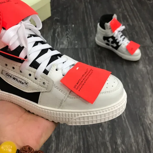 Off-White Black High-Top Industrial Detailing Lifestyle Sneakers 5