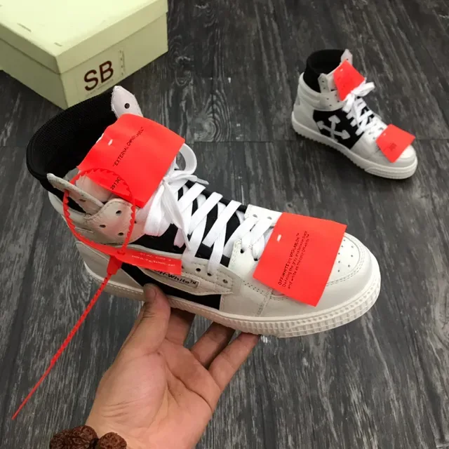 Off-White Black High-Top Industrial Detailing Lifestyle Sneakers 6