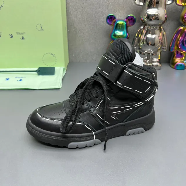 Off-White 黑色 高帮 工业 带 系统 生活方式 运动鞋 4