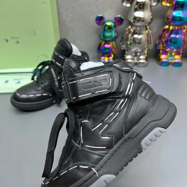 Off-White 黑色 高帮 工业 带 系统 生活方式 运动鞋 5