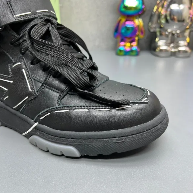 Off-White 黑色 高帮 工业 带 系统 生活方式 运动鞋 6