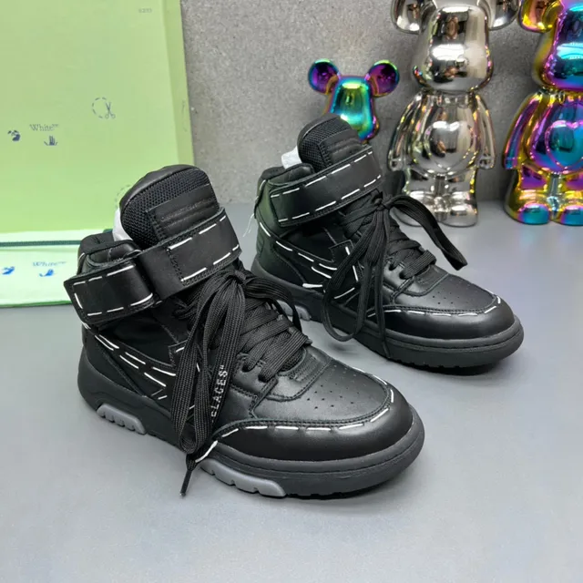 Off-White 黑色 高帮 工业 带 系统 生活方式 运动鞋 7