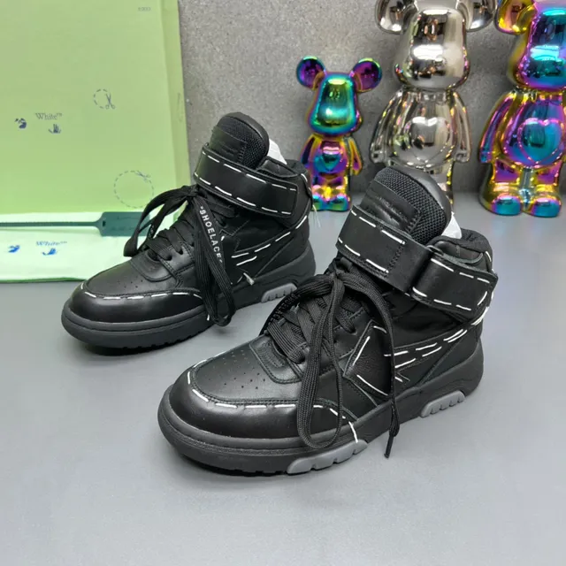 Off-White 黑色 高帮 工业 带 系统 生活方式 运动鞋 8