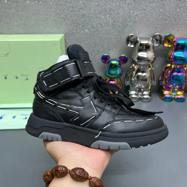 Off-White 黑色 高帮 工业 带 系统 生活方式 运动鞋 9