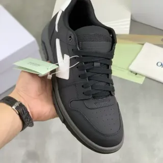 Off-White Black Industrial Design Perforated Toe Lifestyle Sneakers