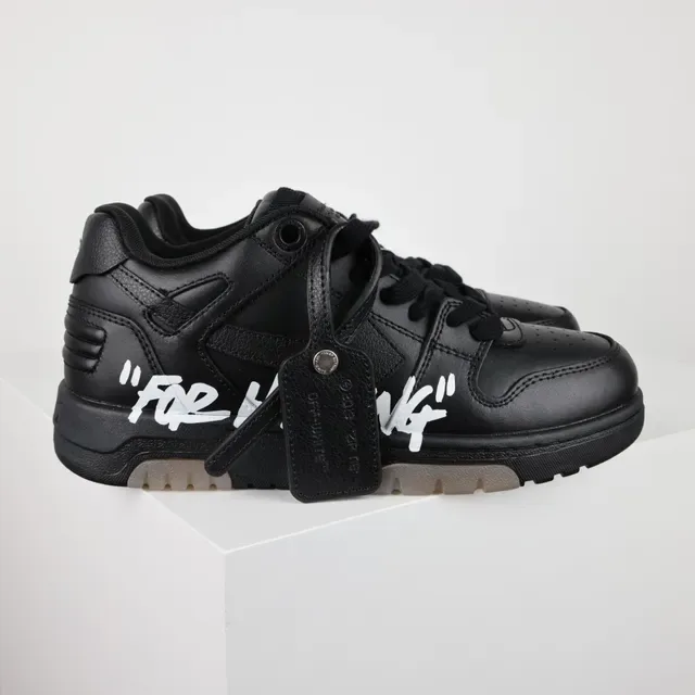 Off-White For Walking Black Leather Lifestyle Sneakers 3
