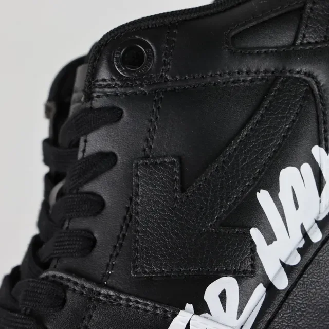 Off-White For Walking Black Leather Lifestyle Sneakers 6