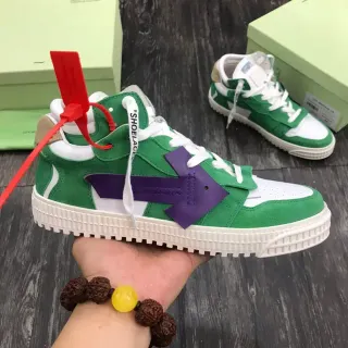 Off-White Green Purple Industrial Deconstruction Oversized Arrow Patch Lifestyle Sneakers