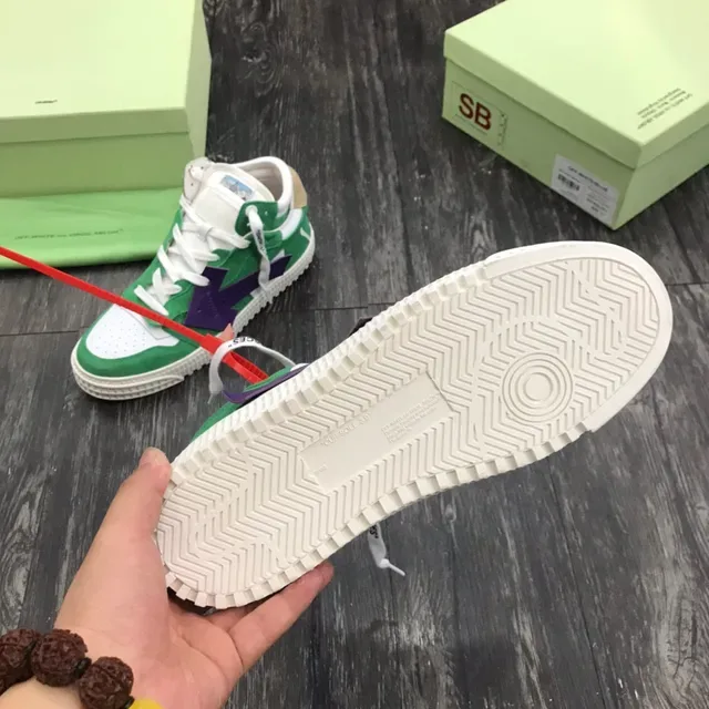 Off-White Green Purple Industrial Deconstruction Oversized Arrow Patch Lifestyle Sneakers 2
