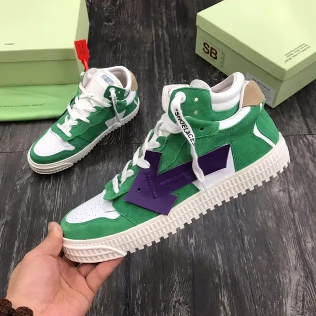 Off-White Green Purple Industrial Deconstruction Oversized Arrow Patch Lifestyle Sneakers 5