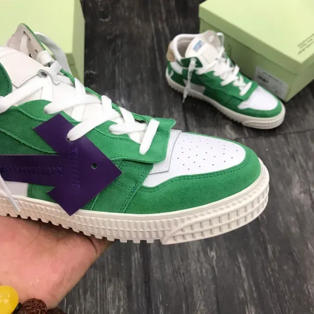 Off-White Green Purple Industrial Deconstruction Oversized Arrow Patch Lifestyle Sneakers 6
