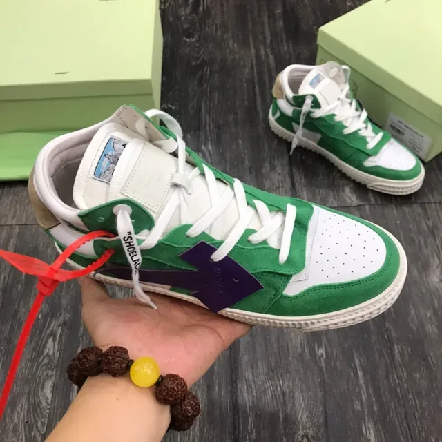 Off-White Green Purple Industrial Deconstruction Oversized Arrow Patch Lifestyle Sneakers 7