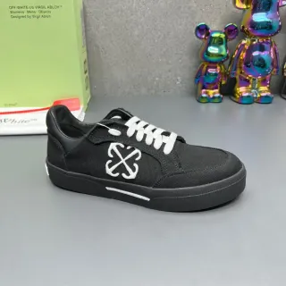 Off-White Industrial Black Canvas Upper Interlocking Cross Logo Lifestyle Sneakers