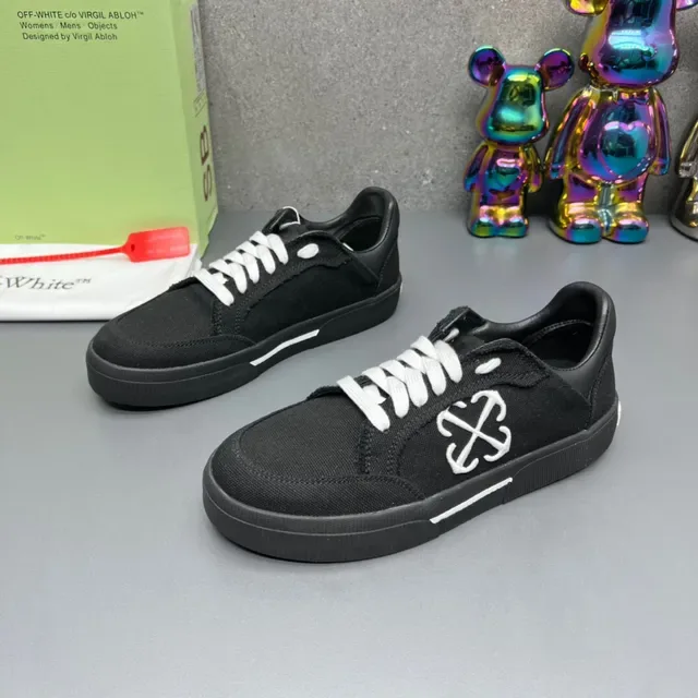 Off-White Industrial Black Canvas Upper Interlocking Cross Logo Sneakers Lifestyle 2