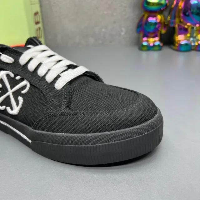 Off-White Industrial Black Canvas Upper Interlocking Cross Logo Sneakers Lifestyle 4