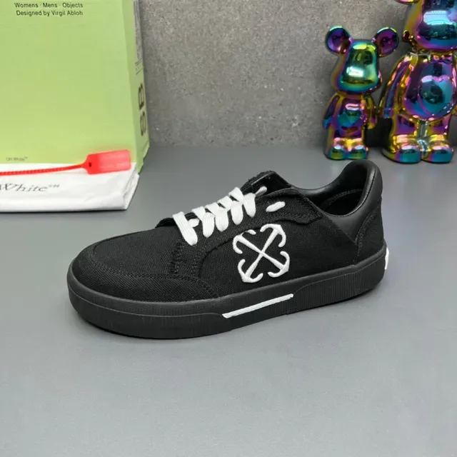 Off-White Industrial Black Canvas Upper Interlocking Cross Logo Sneakers Lifestyle 6