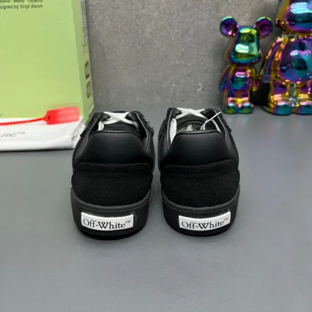 Off-White Industrial Black Canvas Upper Interlocking Cross Logo Sneakers Lifestyle 7