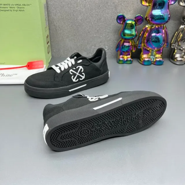 Off-White Industrial Black Canvas Upper Interlocking Cross Logo Sneakers Lifestyle 8