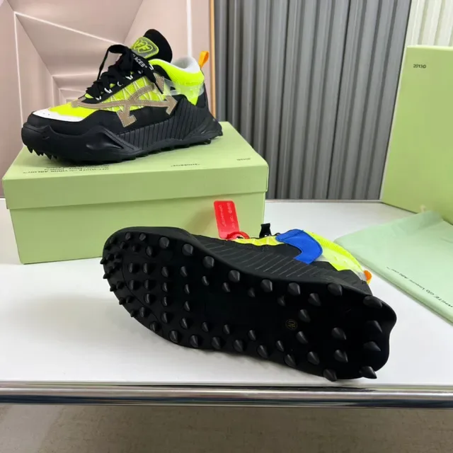 Off-White Industrial Runner Tênis Amarelo Neón Preto Chunky 2