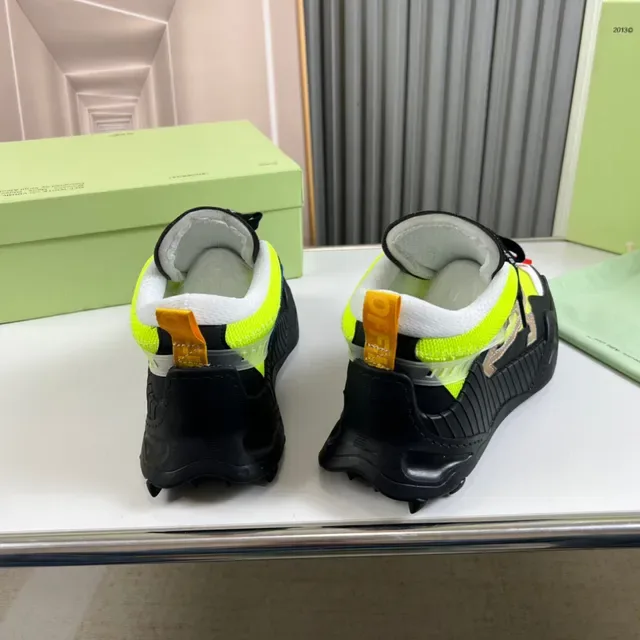 Off-White Industrial Runner Tênis Amarelo Neón Preto Chunky 6