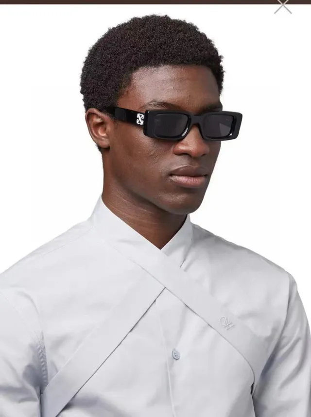 Off-White Oeri127 Arthur Black Frame Green Lens Sunglasses 3