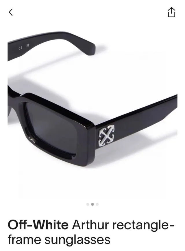 Off-White Oeri127 Arthur Black Frame Green Lens Sunglasses 6