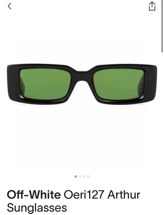 Off-White Oeri127 Arthur Black Frame Green Lens Sunglasses 8