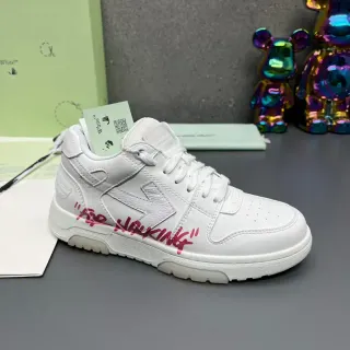 Off-White Red Low-Top Industrial Design Lifestyle Sneakers