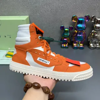 Off-White The Ten Orange High-Top Industrial Design Lifestyle Sneakers