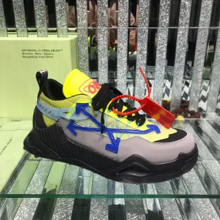 Off-White Yellow Blue Sculpted Sole Industrial Zip-Tie Detail Chunky Sneakers