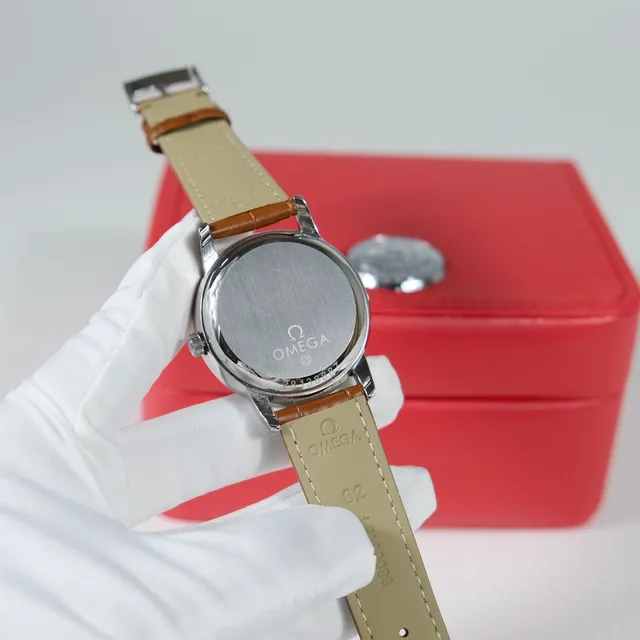 Omega De Ville White Dial Brown Leather Strap Mechanical Watch 7