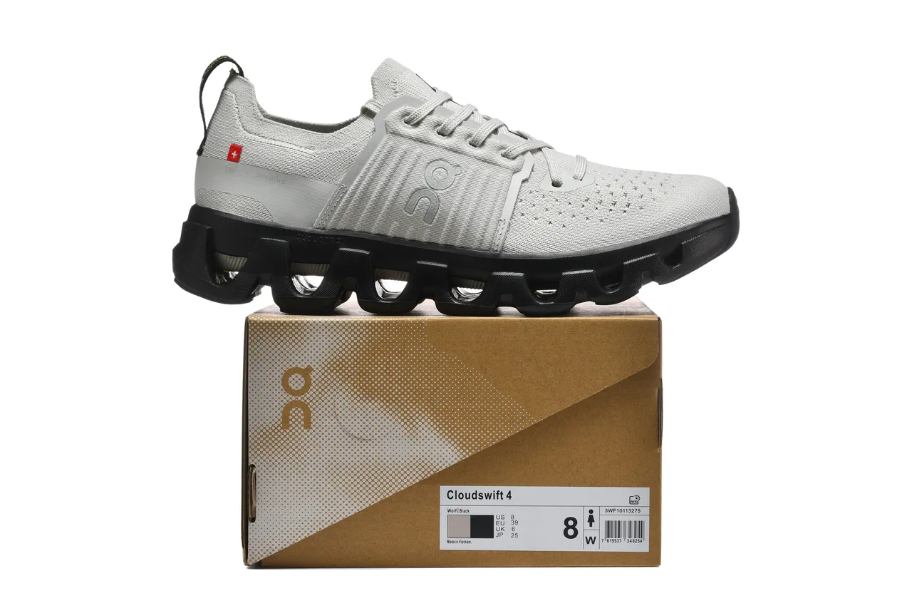 On Cloudmonster Light Gray Black zapatillas de correr 2